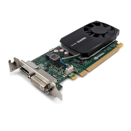 3/4 View Lenovo 00FC813 NVIDIA Quadro K620 1x DisplayPort 1x DVI 2GB DDR3 Graphics Card Low Profile