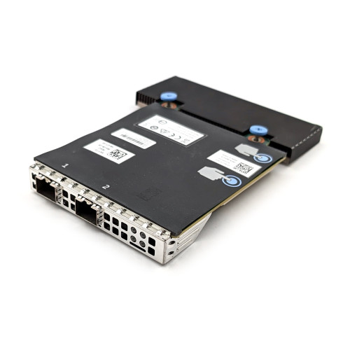 3/4 Top View Dell 9XY73 Broadcom 57414 Dual Port 25GB SFP28 Network Daughter Card