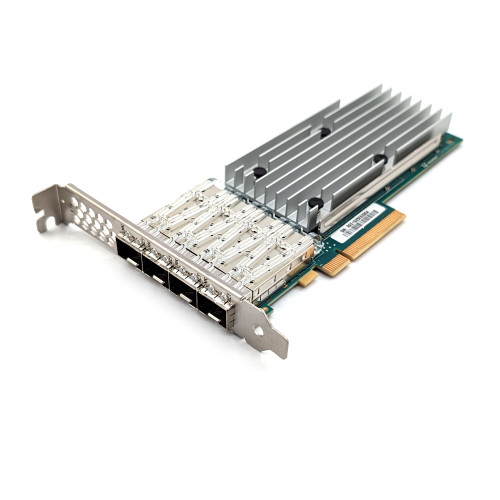 3/4 View QLogic FastLinQ QL41234HLCU 25Gb 4x SFP28 Ports Network Adapter High Profile