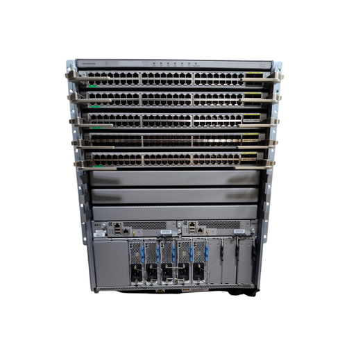 Cisco - Nexus 9508 13U Chassis 4x X9464TX2 1x X9464PX 2x SUP-A 5x 3000W PSU - (N9K-C9508)