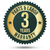 3 Year Parts and Labor Warranty Badge