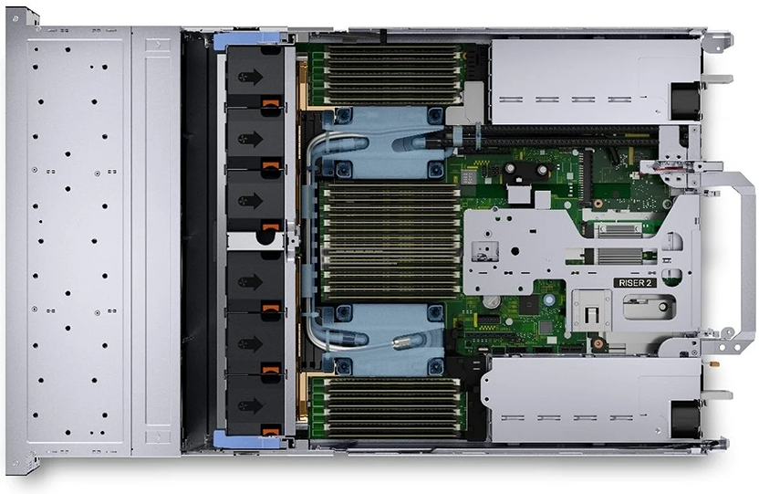 Internal view of the Dell PowerEdge R750 Server