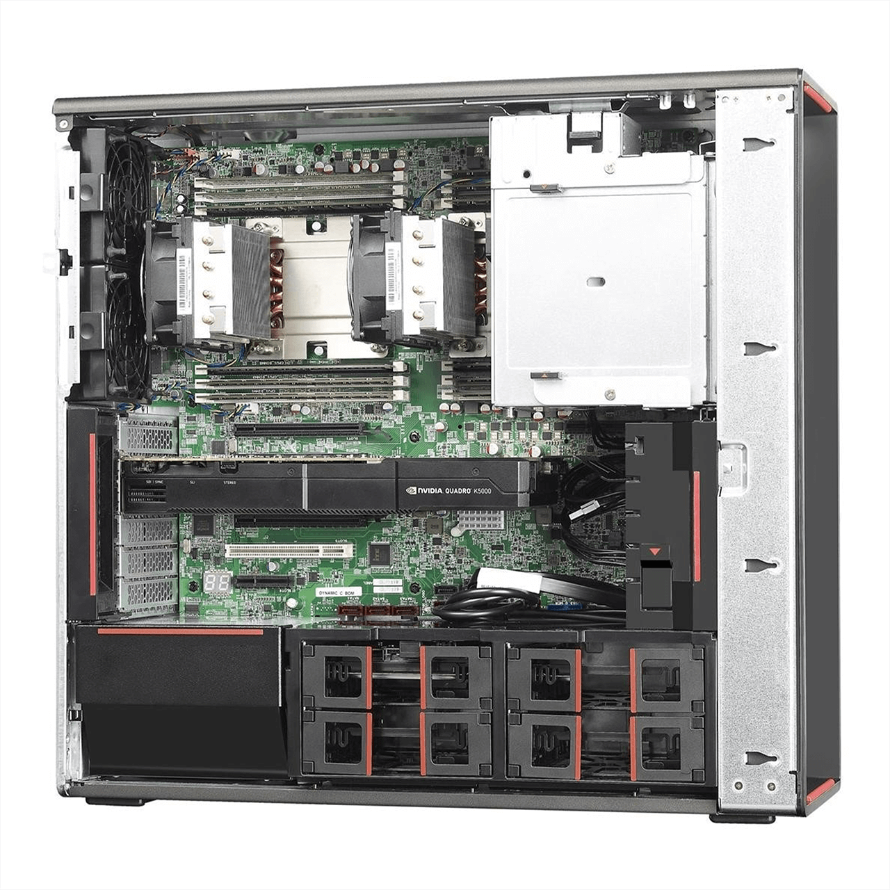 An internal view of the P710 workstation