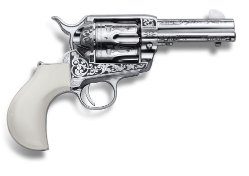 Cimarron Huckleberry .45 Colt 3.5" Engraved Nickel / Ivory PP346HUCKENG
