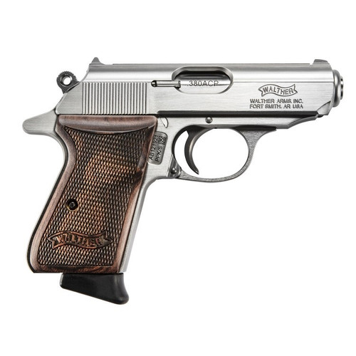 Walther Arms PPK/S Stainless Walnut .380 ACP 3.3" 7 Rds 4796004WG