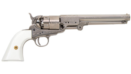 Traditions Firearms 1851 Navy Nickel Engraved .44 Cal 7.38" FR185117