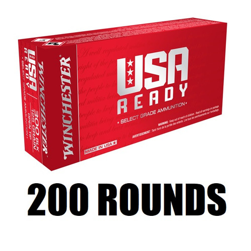 Winchester USA Ready .300 Blackout 125 Grain Open Tip 200 Rounds RED300