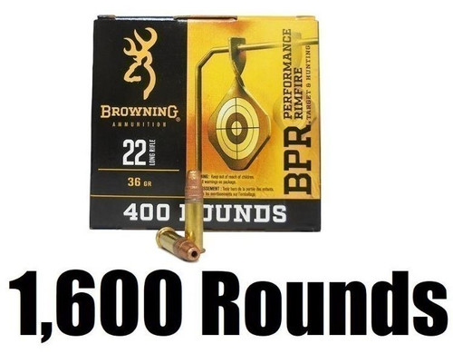 Browning Ammunition .22 LR 36 Grain Copper Plated Hollow Point 1600 Rounds