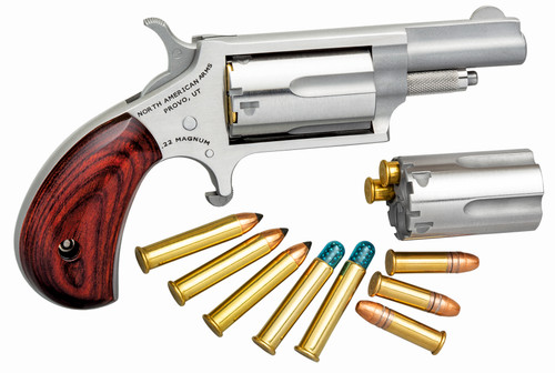 NAA Mini Revolver .22 Mag / .22 LR 1.63" Rosewood Birds Head NAA-22MC