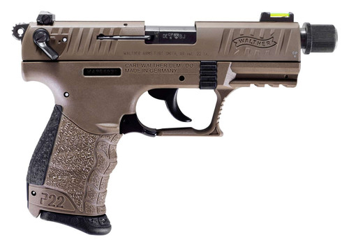 Walther P22 Q Tactical FDE .22 LR 3.42" Threaded 10 Rounds 512.07.53