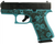 Glock G43X Tiffany Blue Custom Engraved 9mm 3.41" GLPX4350201GRFP