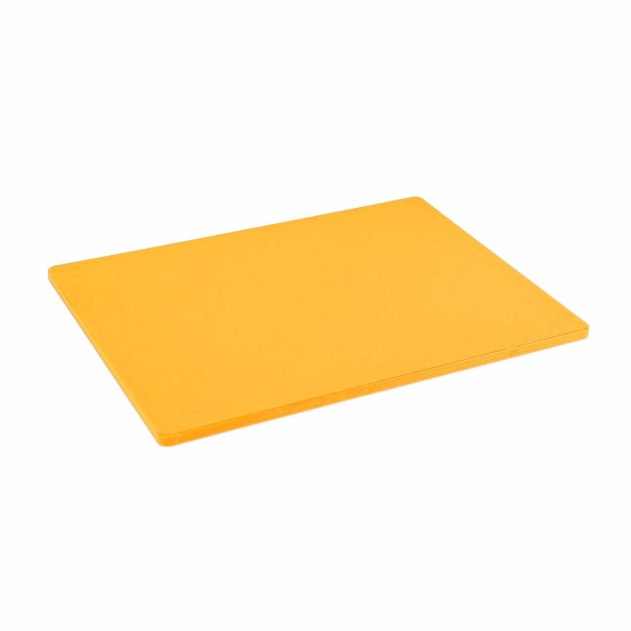 Choice 18 x 12 x 1/2 Yellow Polyethylene Cutting Board