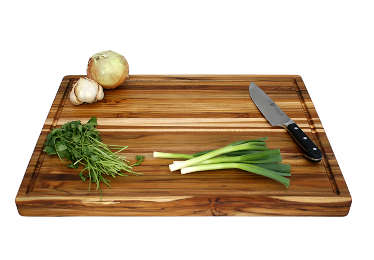 Yes4All Durable Teak Cutting Board for Kitchen, [24''L x 18''W x 1.5”  Thick],Extra Large Edge Grain Wood Cutting Boards with Juice Groove, Hand  Grips, Reversible 
