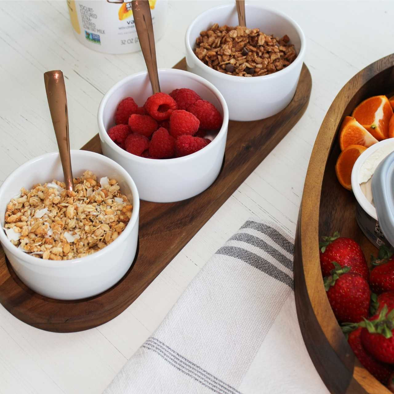 Kalmar Home Acacia & Ceramic Condiment Set