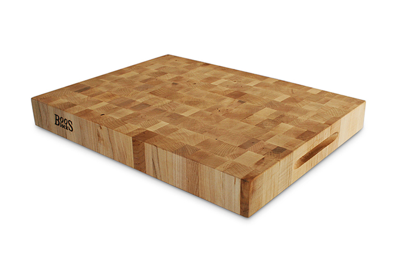 John Boos Small Maple Wood End Grain Cutting Board for Kitchen 18 X 18 X  2.25