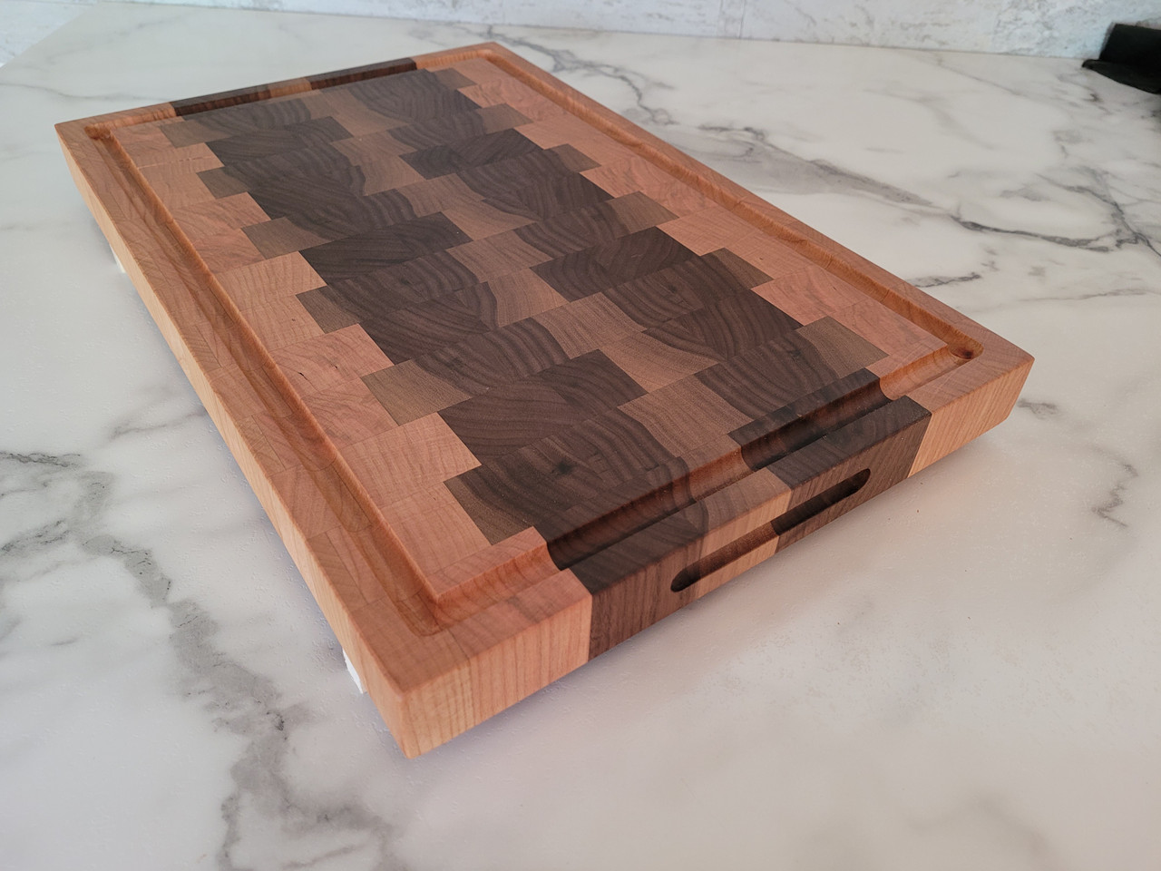 Middle Cherry: End-Grain Cutting Board - Global Sawdust