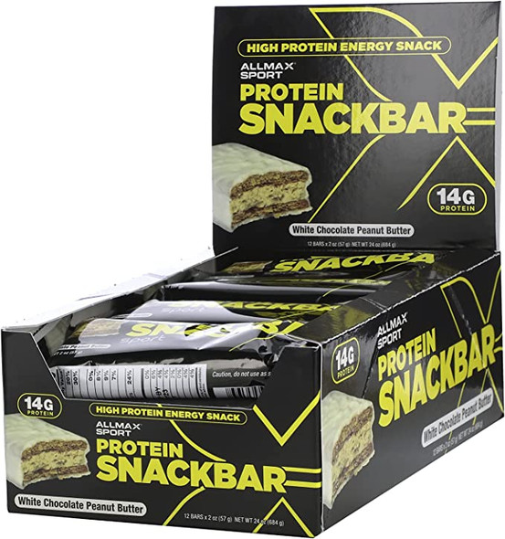 Allmax Snack Bar 12pk- White Chocolate Peanut Butter