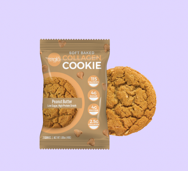 321glo Collagen Cookie 12pk-Peanut Butter