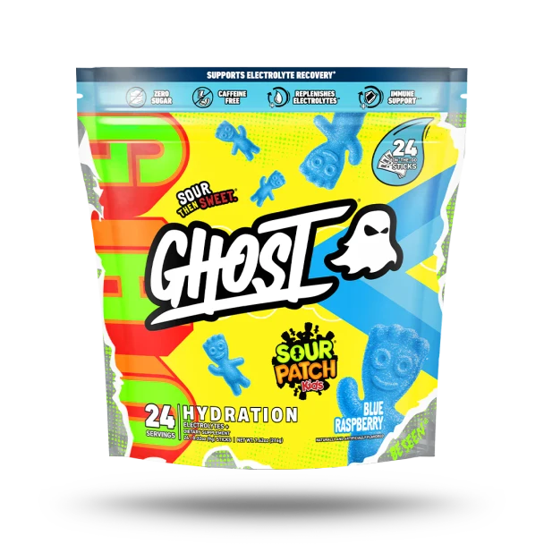 Ghost Hydration Stick 24pk- Sour Patch Kids Blue Raspberry