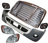 QSC Complete Bumper Fog Light headlight Grille Set Freightliner Cascadia 08-16