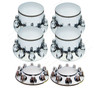 QSC Chrome Semi Truck Dome Rear Axle Cover kits Hub Cap 33mm Thread on Lug Nuts