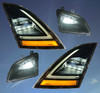 QSC Full LED Replacement Headlight w/ DRL Fog Light Set for Volvo VNL 18-25