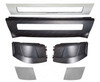 QSC Truck Bumper Set Chrome Center Corners L & R No Foglight Hole Volvo VNL