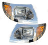 QSC Chrome Headlights Assembly Left Right Set for International CXT Trucks
