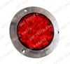 QSC 4" Round Stainless Steel Red 16 LED Truck Brake Stop Turn Tail Lights 2 PCS