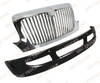 QSC Chrome Grille Black Steel Bumper Set for International Durastar 02+