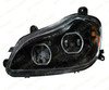 QSC Full LED Performance Black Headlight Assembly LH RH Pair for Kenworth T680
