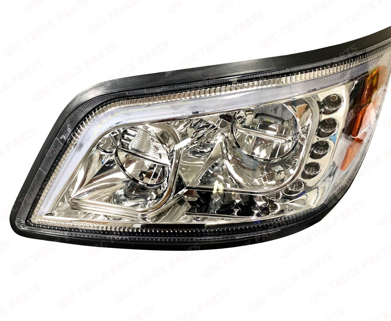 QSC Full LED Chrome Performance Headlight Assembly Pair for Hino