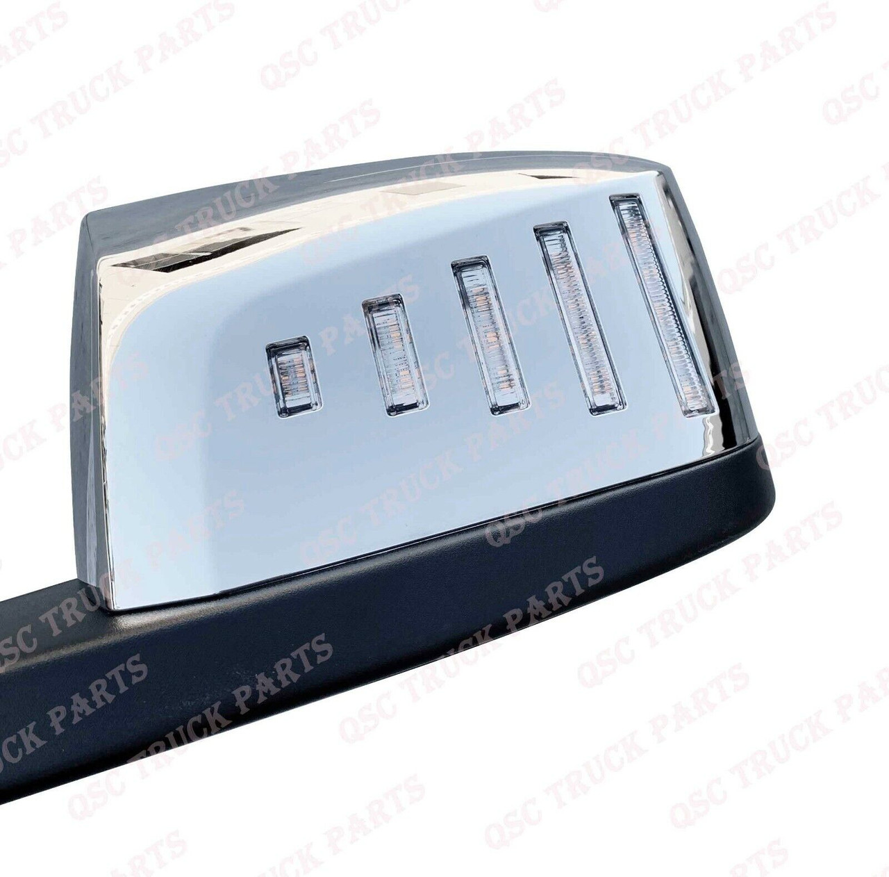 QSC Chrome Door Mirror Covers Hood Mirror Assembly Pair LED Signal 