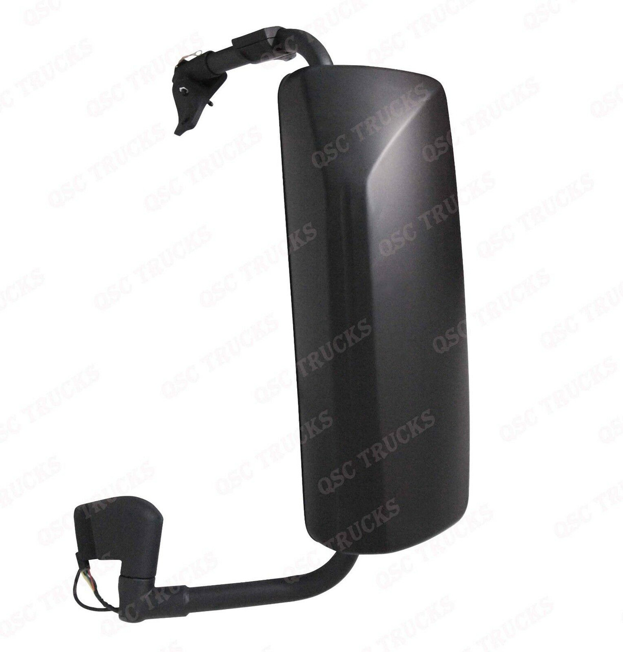 QSC Door Mirror Black Power Heated w/ Arm Driver LH Assembly for Volvo VNL