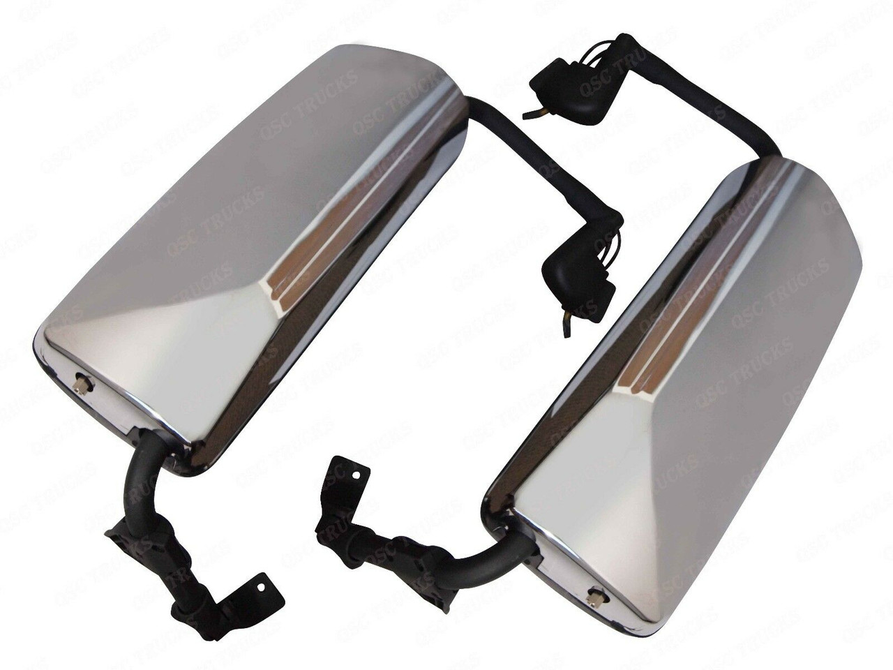 QSC Door Mirror Set Chrome Power Heated Assembly Driver Passenger for Volvo  VNL