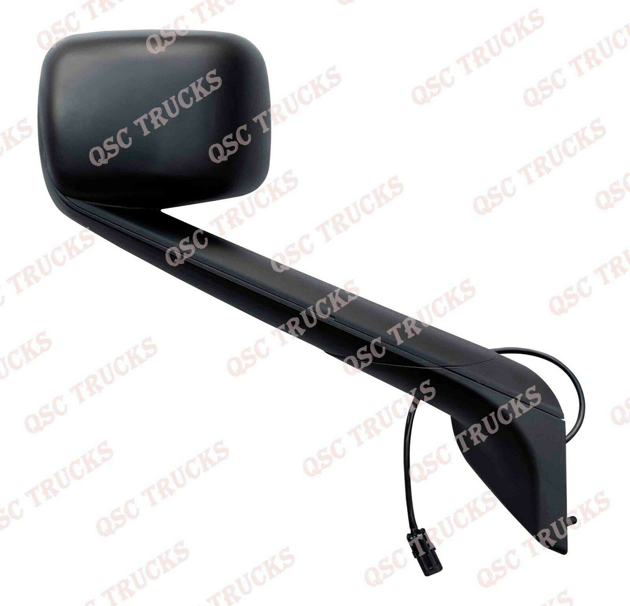 QSC Truck Black Hood Mirror Set (L & R) for Freightliner Cascadia