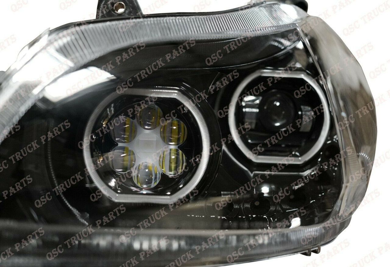 QSC Full LED Performance Black Headlight Assembly LH RH Pair for