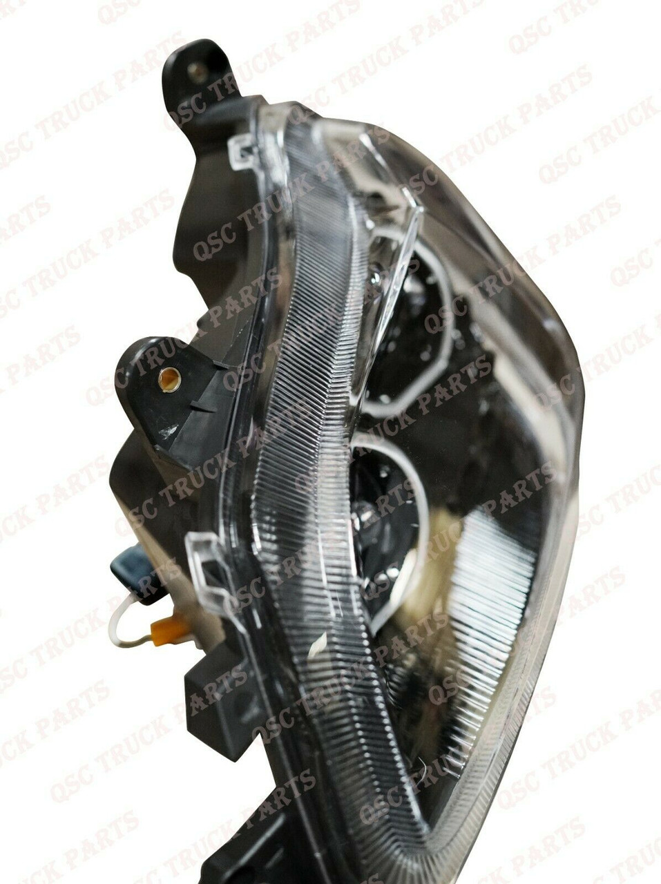 QSC Full LED Performance Black Headlight Assembly LH RH Pair for Kenworth T680