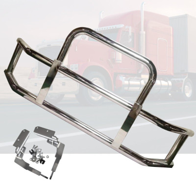 QSC Polished 304 Stainless Steel Deer Bumper Guard w/ Bracket for Cascadia 2018+