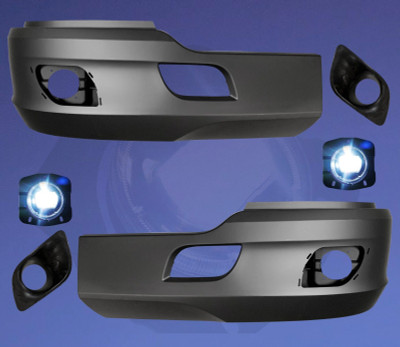 QSC Bumper Auxiliary Light Black Bezel Pair Left & Right for