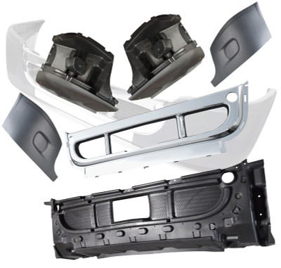QSC 6 PCS Bumper Kits w/ Chrome No Foglight Hole for Freightliner Cascadia 08-17 QSC 6 PCS Bumper Kits w/ Chrome No Foglight Hole for Freightliner Cascadia 08-17
