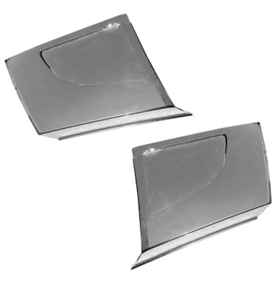 QSC Bumper Corners Chrome Trim no Fog Light holes LH RH Pair for Volvo VNL 2018+