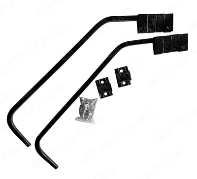 QSC 30" Black Angled Heavy Duty Semi Truck Steel Set Mud Flap Hanger Set