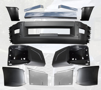 QSC Complete Replacement Bumper Set No Fog Light Hole for Volvo VNL 2018+