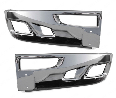 QSC Chrome Bumper Extension Corner Left & Right Side Pair for Kenworth T660