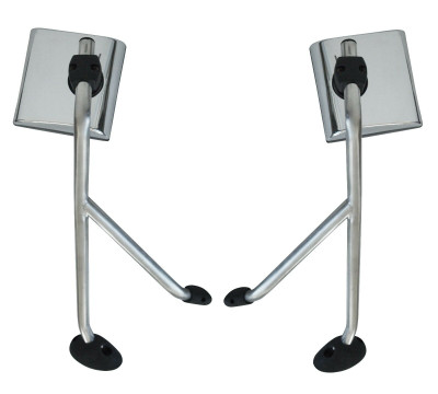 QSC Passenger Driver Hood Chrome Mirror Pair w/ Arm for International Prostar