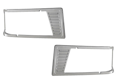 QSC Headlamp Chrome Bezel Pair Left & Right Side for Peterbilt 377