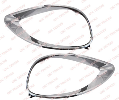 QSC Chrome Head Light Bezel Pair Left & Right for Freightliner Columbia 01-17