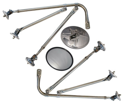 QSC 8.5" Fender Mount Tripod Mirror Kit Convex Mirror Left & Right 1 Pair