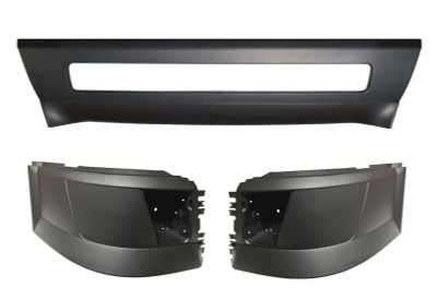 QSC Truck Bumper Set Center Left Right Side w/ Foglight Hole for Volvo VNL